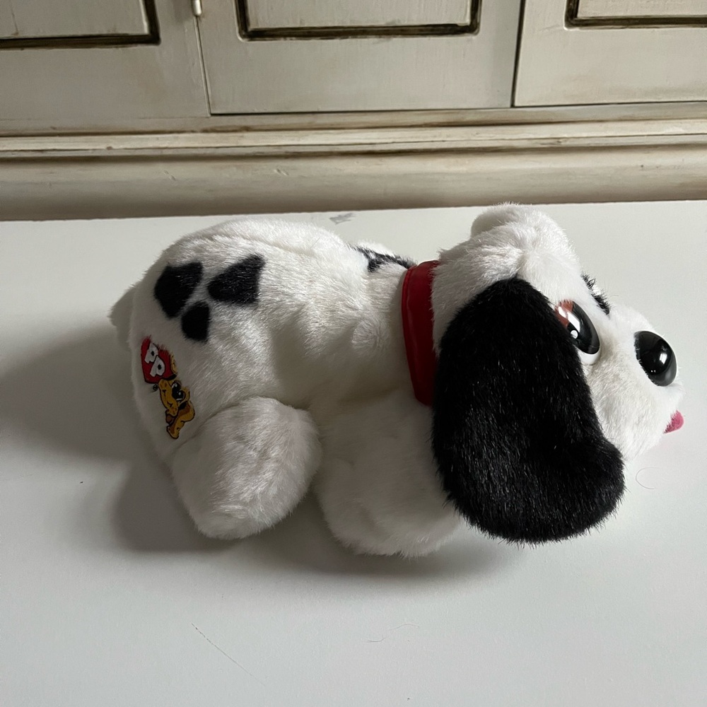 Vintage 2004 Pound Puppy Dalmatian Stuffed Dog white/Black with Red Collar toy